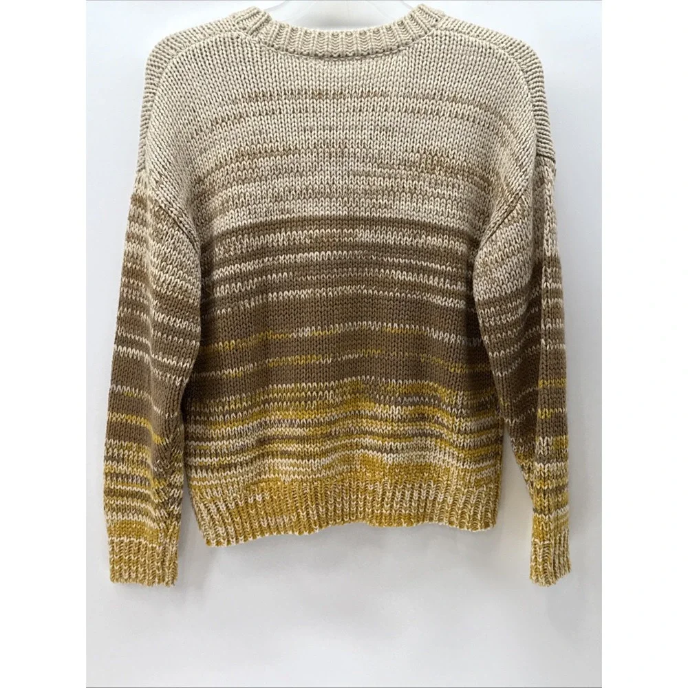 Loveriche Women's Small Pullover‎ Knit Sweater Tan/Brown/Yellow